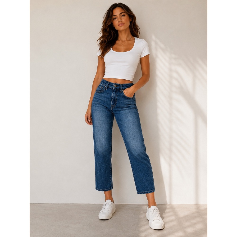 AG Adriano Goldschmied The Tomboy Crop Relaxed Straight Crop Jeans 30R